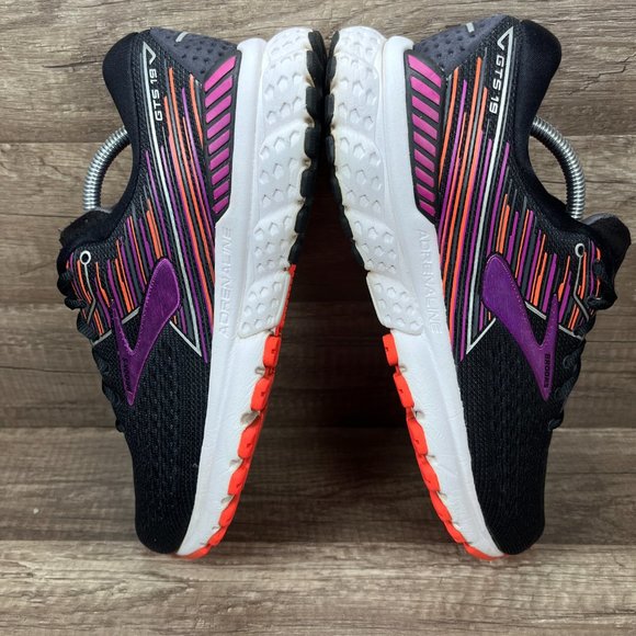 Brooks Adrenaline GTS 19 Black Purple Womens US Size 9 1202841B080 Running Shoes - Picture 7 of 10